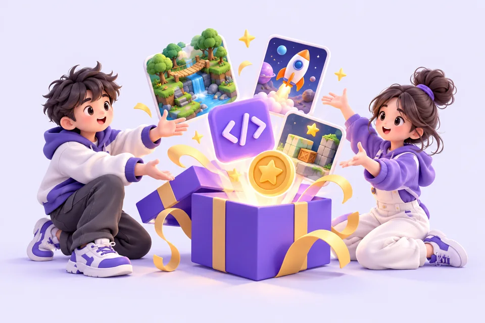 两位创作者分享游戏创作礼盒与积分奖励